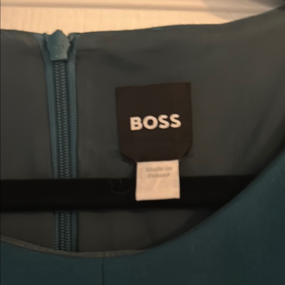 Boss Blue Sheath Midi Dress Short Sleeve Crew Neck - Picture 2 of 7